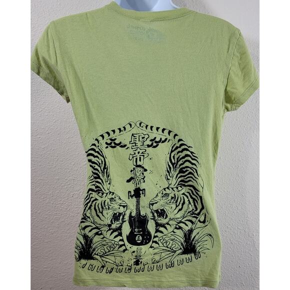 Truck Lime Green Distressed Graphic T Shirt Top Large Soft Lightweight Tagless - Picture 3 of 5